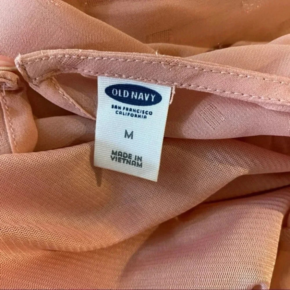 Old Navy M pink chiffon cold shoulder tunic top - Picture 5 of 6